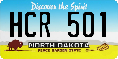 ND license plate HCR501