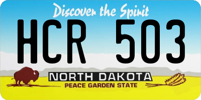 ND license plate HCR503