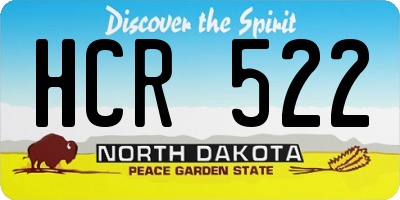ND license plate HCR522