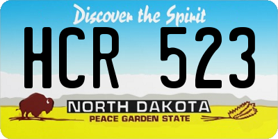 ND license plate HCR523