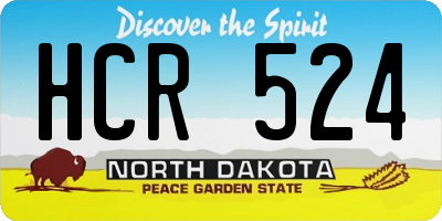 ND license plate HCR524