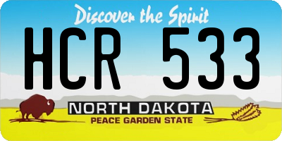 ND license plate HCR533