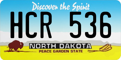 ND license plate HCR536