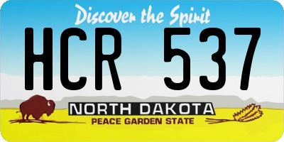 ND license plate HCR537