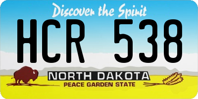 ND license plate HCR538