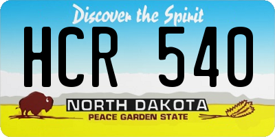 ND license plate HCR540