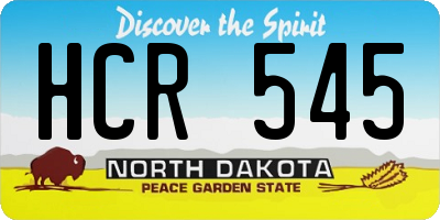 ND license plate HCR545