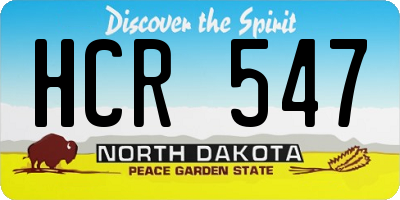 ND license plate HCR547