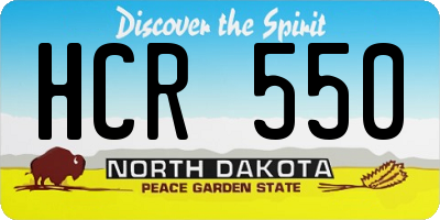 ND license plate HCR550