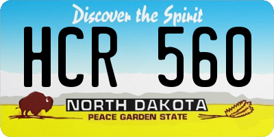 ND license plate HCR560