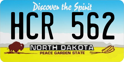 ND license plate HCR562