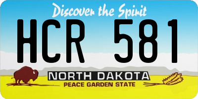 ND license plate HCR581