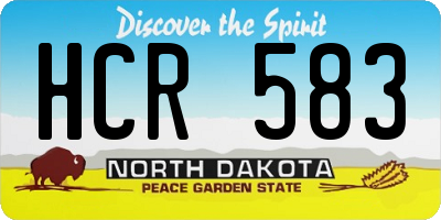 ND license plate HCR583