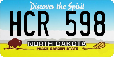 ND license plate HCR598