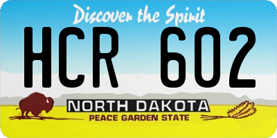 ND license plate HCR602