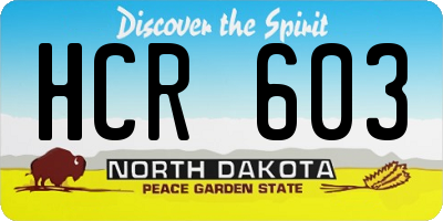 ND license plate HCR603