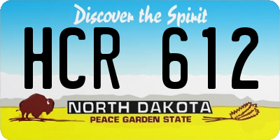 ND license plate HCR612