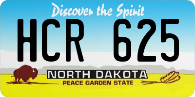 ND license plate HCR625