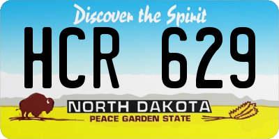 ND license plate HCR629