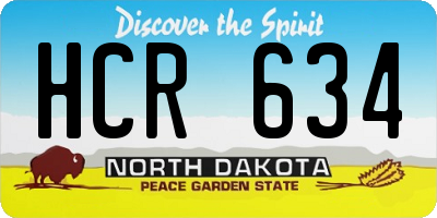 ND license plate HCR634