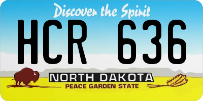 ND license plate HCR636