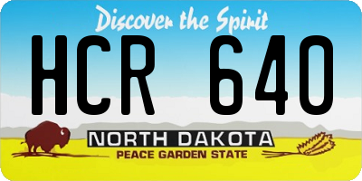 ND license plate HCR640