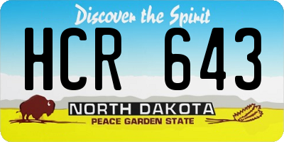 ND license plate HCR643