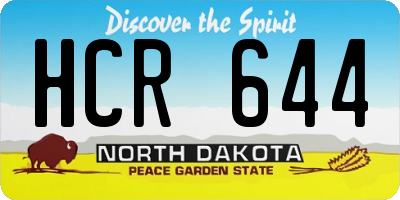 ND license plate HCR644