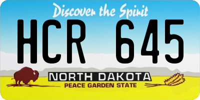 ND license plate HCR645