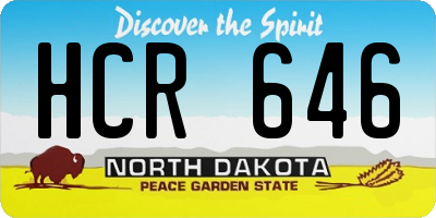 ND license plate HCR646