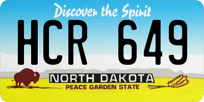 ND license plate HCR649