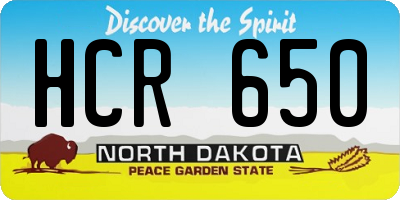 ND license plate HCR650