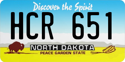 ND license plate HCR651