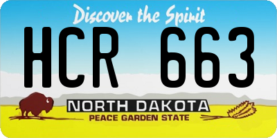 ND license plate HCR663