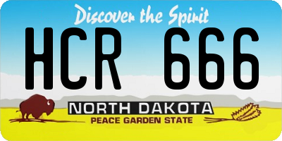 ND license plate HCR666