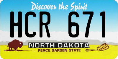 ND license plate HCR671