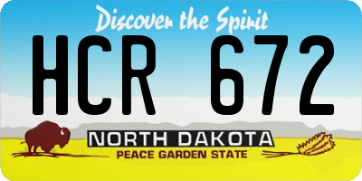 ND license plate HCR672