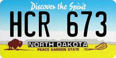 ND license plate HCR673