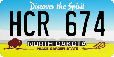 ND license plate HCR674