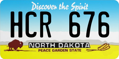 ND license plate HCR676