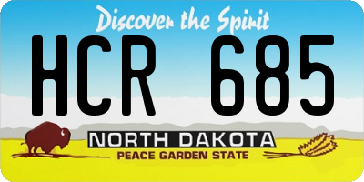 ND license plate HCR685