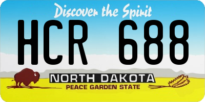ND license plate HCR688