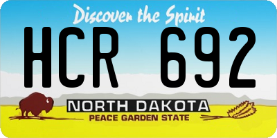 ND license plate HCR692
