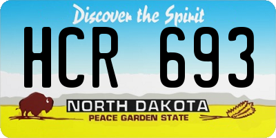 ND license plate HCR693