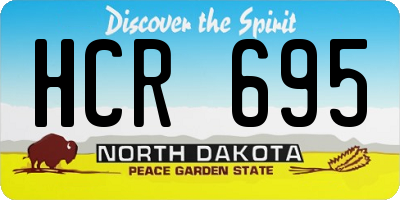 ND license plate HCR695
