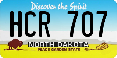 ND license plate HCR707