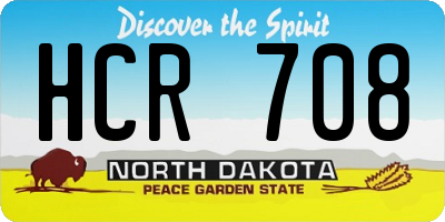 ND license plate HCR708