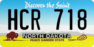 ND license plate HCR718