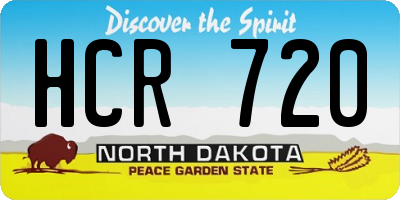 ND license plate HCR720