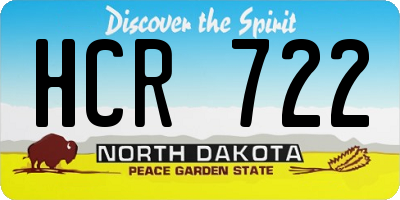 ND license plate HCR722